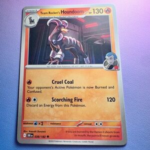 team rocket’s houndoom - 038/182 (uncommon) — pokemon: destined rivals
